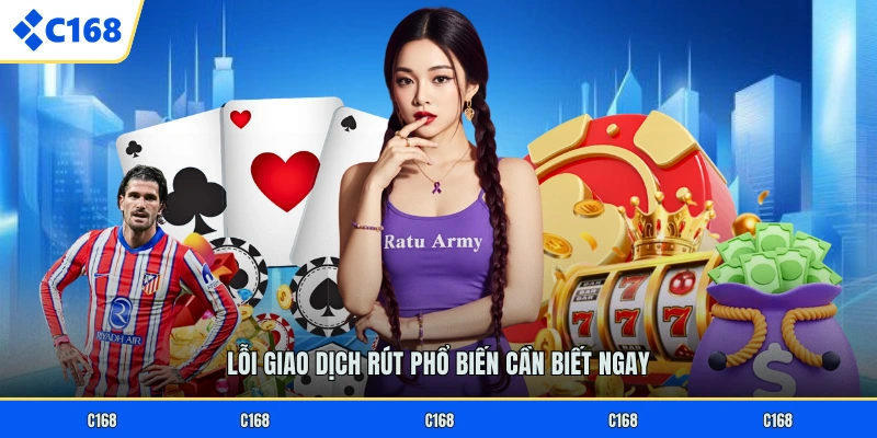 RÚT TIỀN C168 Lỗi giao dịch rút phổ biến cần biết ngay
